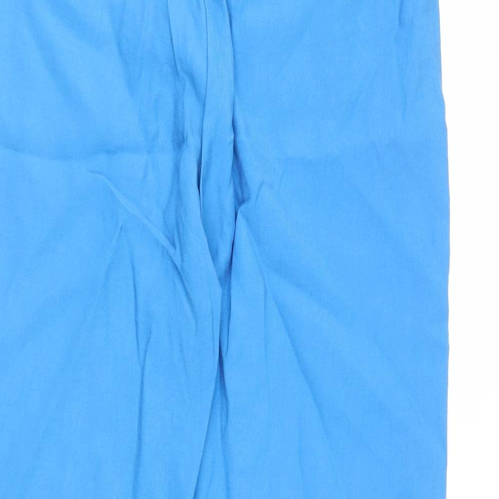 Marks and Spencer Womens Blue Lyocell Trousers Size 10 L30 in Regular Drawstring