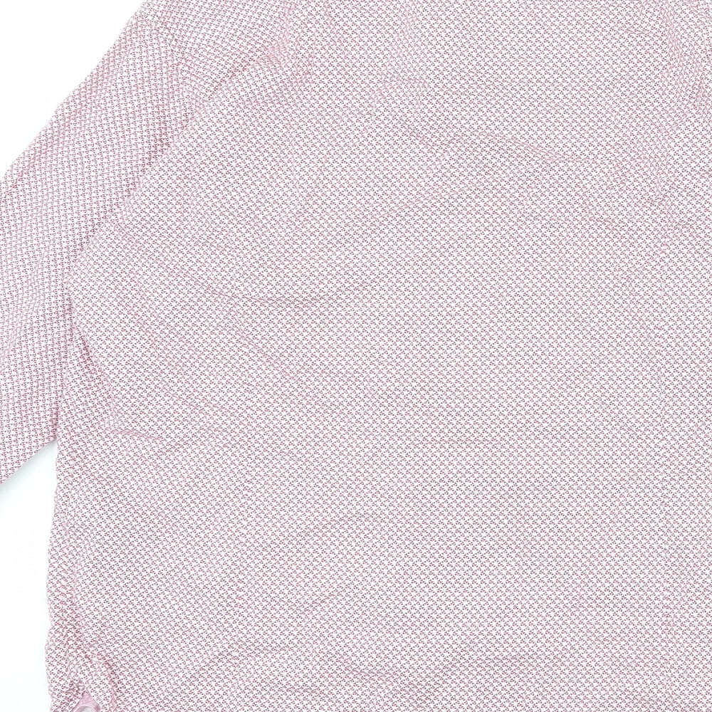 Ted Baker Mens Purple Geometric Cotton Button-Up Size L Collared Button - 4 = L UK