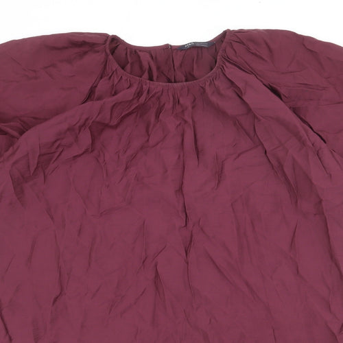 Marks and Spencer Womens Red Viscose Shift Size 16 Scoop Neck Button