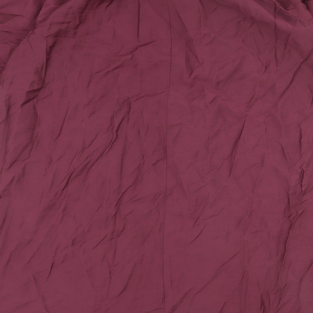 Marks and Spencer Womens Red Viscose Shift Size 16 Scoop Neck Button