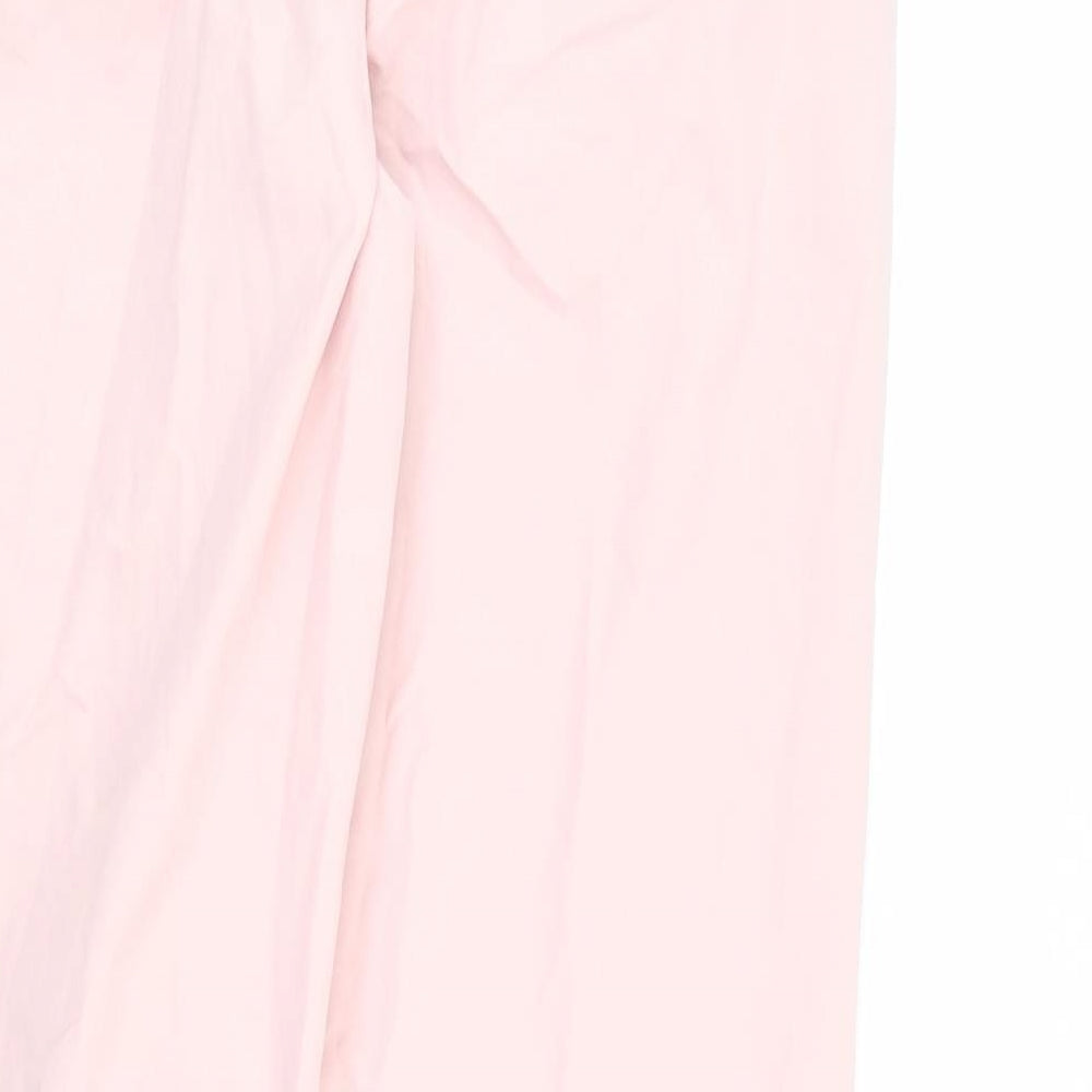 Marks and Spencer Womens Pink Cotton Chino Trousers Size 12 L30 in Regular Zip