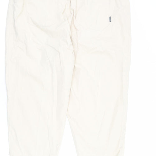 GOODMOVE Womens Beige Cotton Cargo Trousers Size 22 L25 in Regular Drawstring - Elastic Waist, Adjustable Cuffs