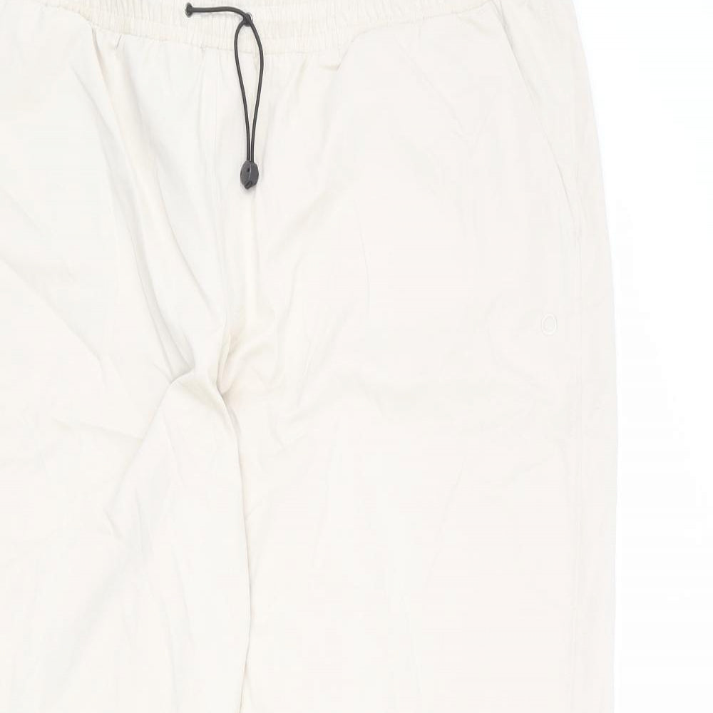 GOODMOVE Womens Beige Cotton Cargo Trousers Size 22 L25 in Regular Drawstring - Elastic Waist, Adjustable Cuffs