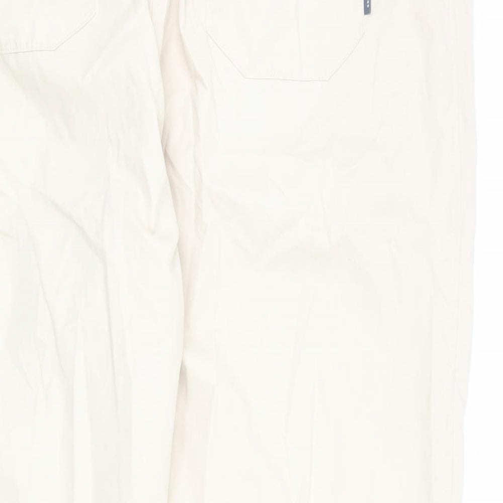 GOODMOVE Womens Beige Cotton Cargo Trousers Size 22 L25 in Regular Drawstring - Elastic Waist, Adjustable Cuffs