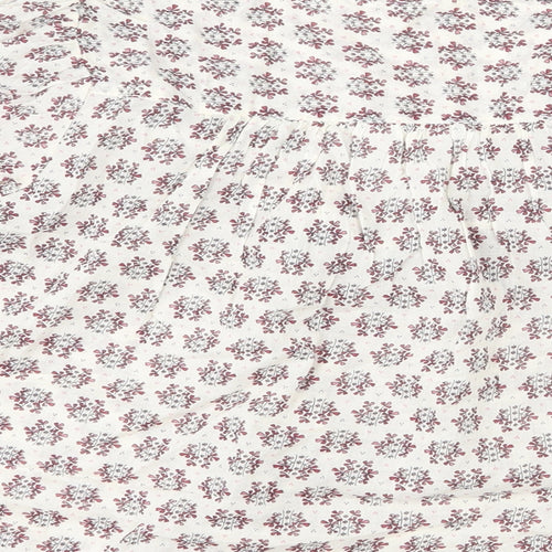 Per Una Womens Beige Floral 100% Cotton Basic Blouse Size S V-Neck - Geometric Detailing