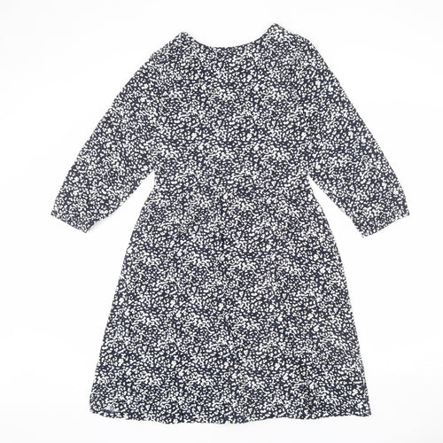 Marks and Spencer Womens Multicoloured Geometric Viscose A-Line Size 6 V-Neck Pullover - Elastic Waist