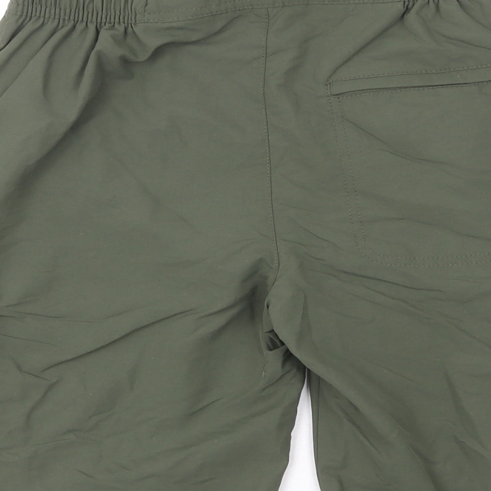 Marks and Spencer Mens Green Polyamide Cargo Shorts Size S L8 in Regular Zip - Swim Short