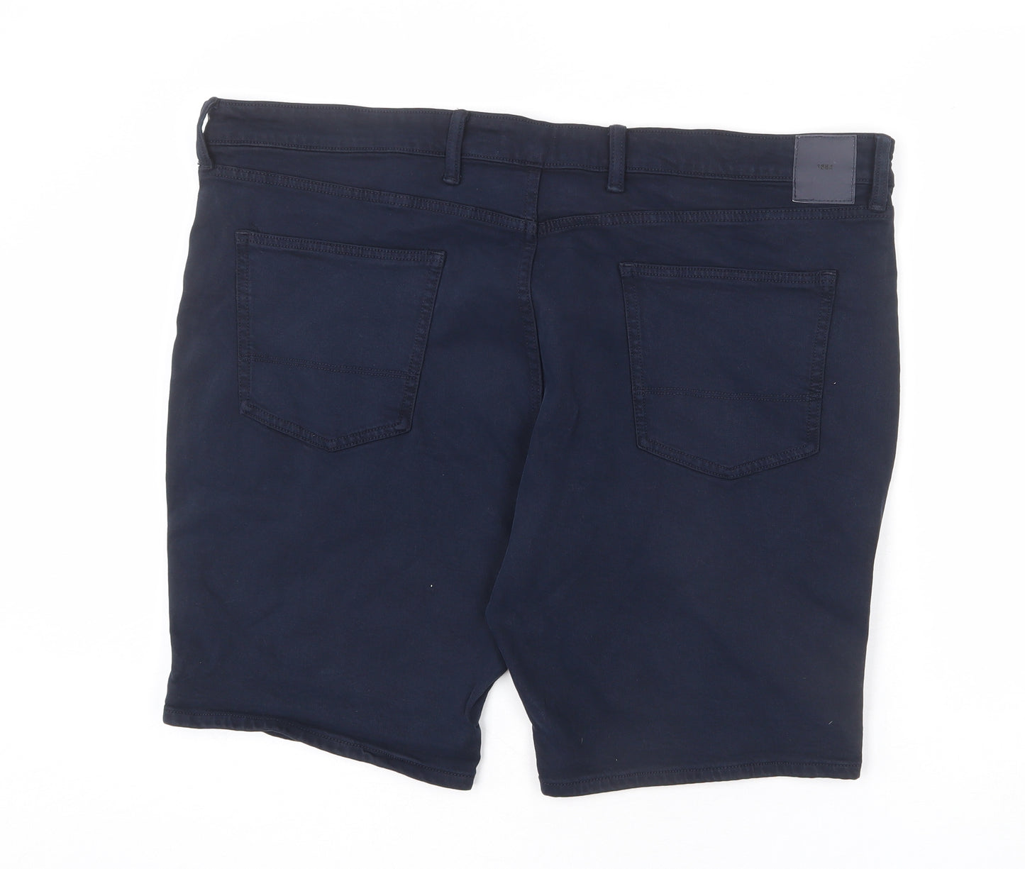 Marks and Spencer Mens Blue Cotton Bermuda Shorts Size 44 in L9 in Regular Zip