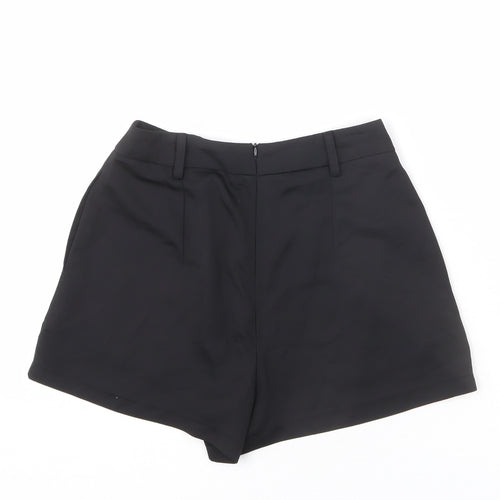 Missguided Womens Black Polyacrylate Fibre Sailor Shorts Size 6 Regular Zip - 2 Inch Inside Leg