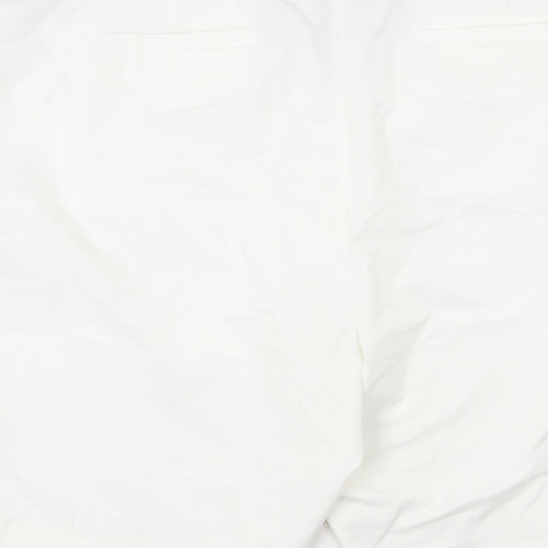 Marks and Spencer Womens White Cotton Chino Shorts Size 24 L7 in Regular Zip