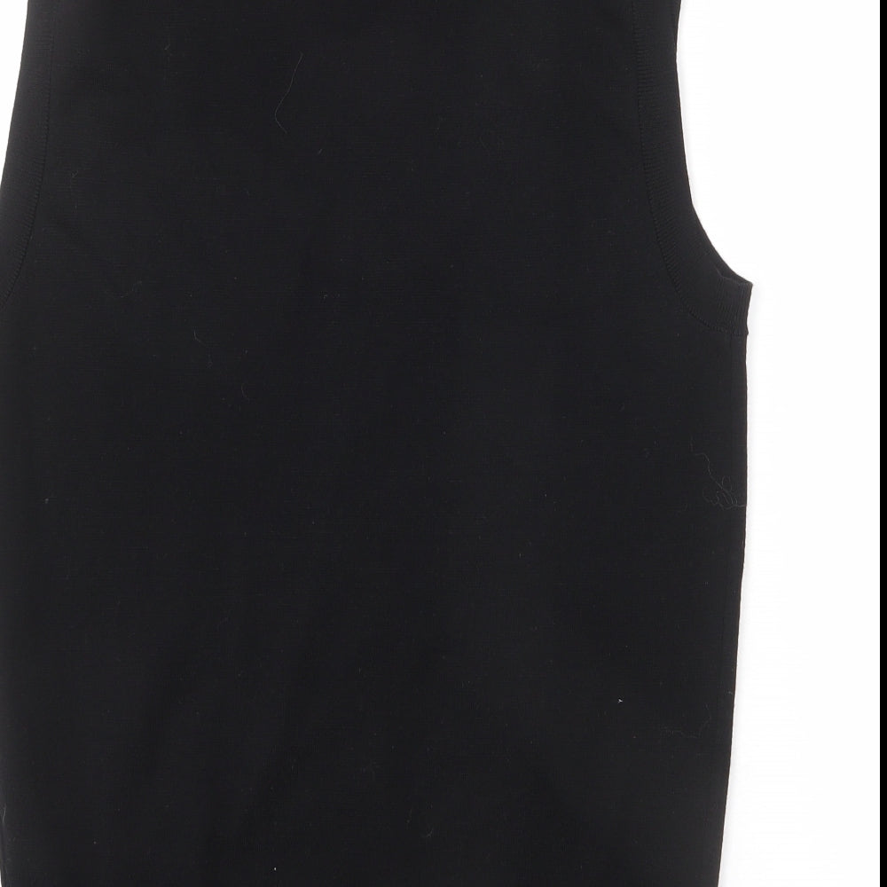 COS Womens Black V-Neck Wool Vest Jumper Size S