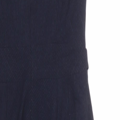 NEXT Womens Blue Striped Polyester Pencil Dress Size 6 Round Neck Zip - Slit