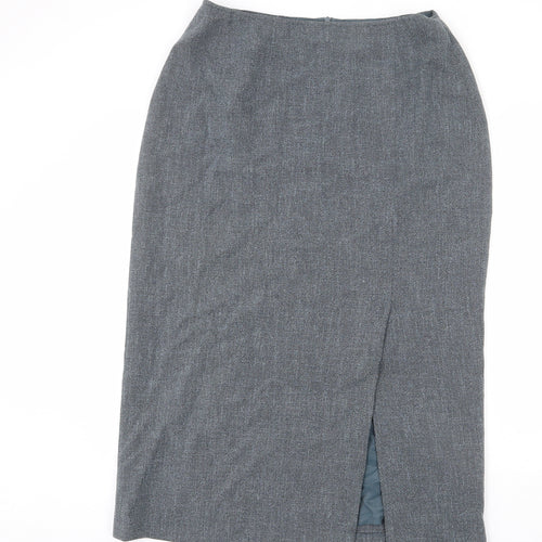 Libra Womens Grey Polyester A-Line Skirt Size 18 Zip - Slit