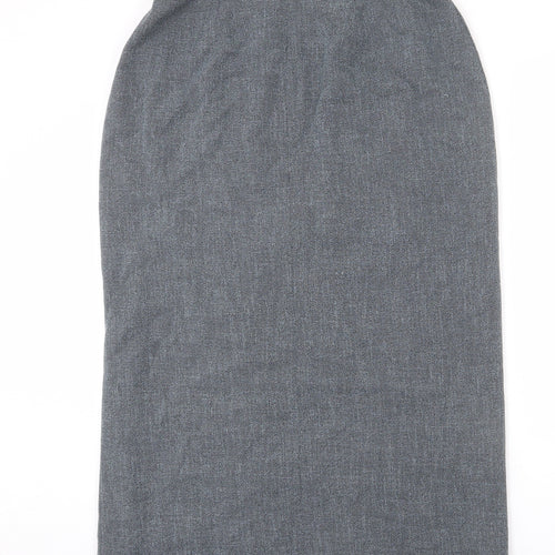 Libra Womens Grey Polyester A-Line Skirt Size 18 Zip - Slit