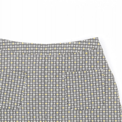 New Look Womens Multicoloured Geometric Polyester A-Line Skirt Size 8 Zip