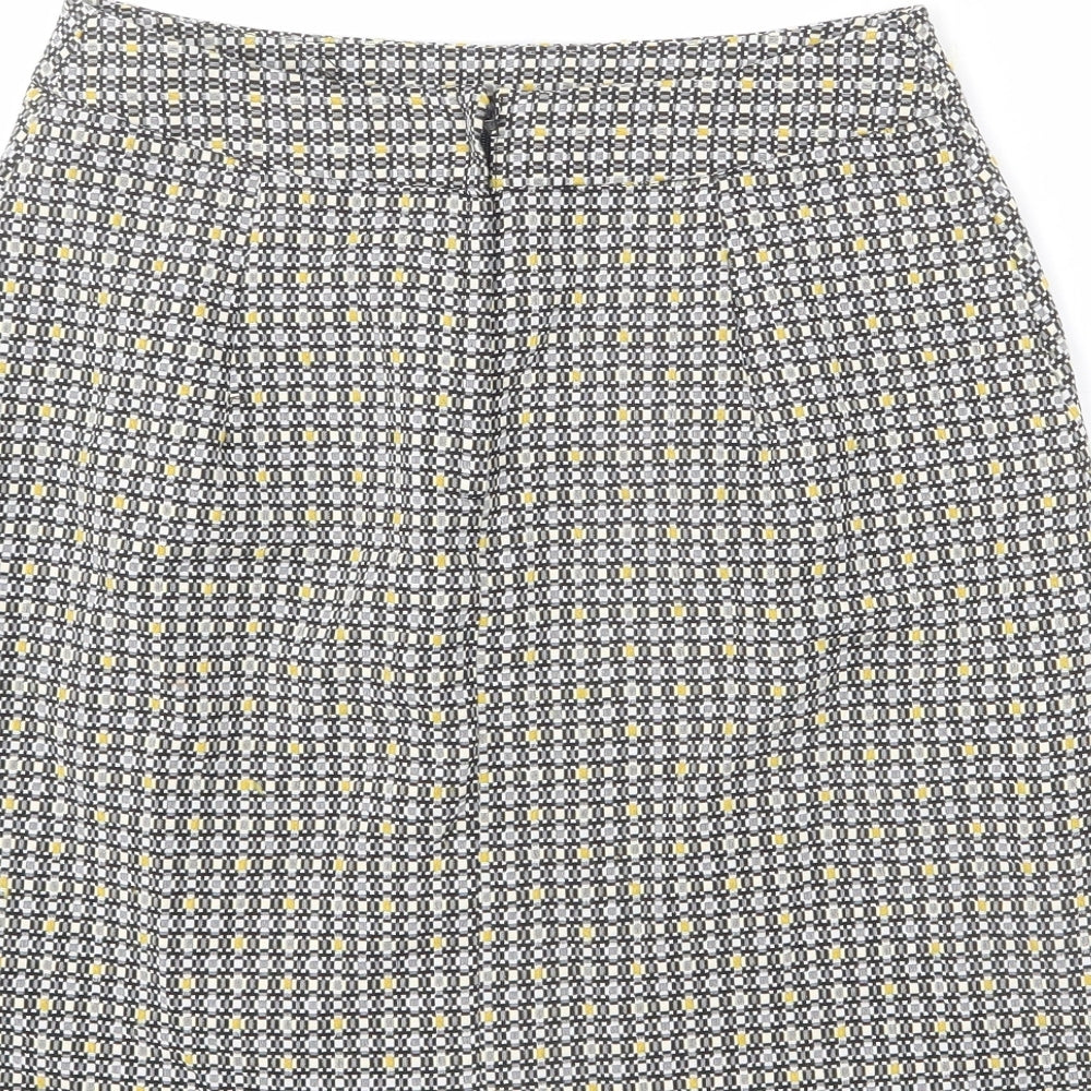 New Look Womens Multicoloured Geometric Polyester A-Line Skirt Size 8 Zip