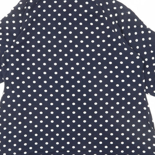 JD Williams Womens Black Polka Dot Viscose Tunic T-Shirt Size 14 Round Neck - Keyhole Cut Out