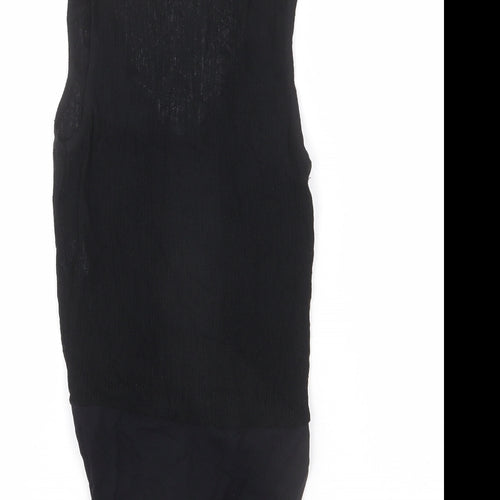 Zara Womens Black Polyamide Bodysuit One-Piece Size XS Snap