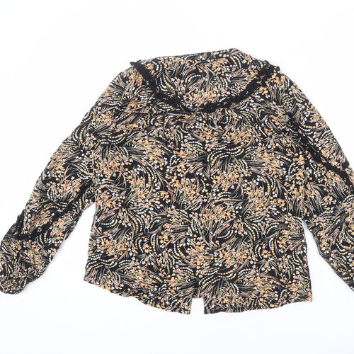 Fat Face Womens Multicoloured Floral Viscose Basic Blouse Size 10 V-Neck - Button Down