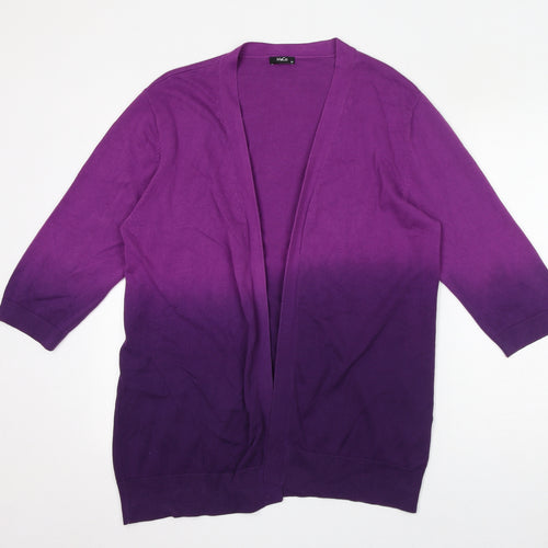 M&Co Womens Purple V-Neck Polyester Cardigan Jumper Size 20 - Gradient