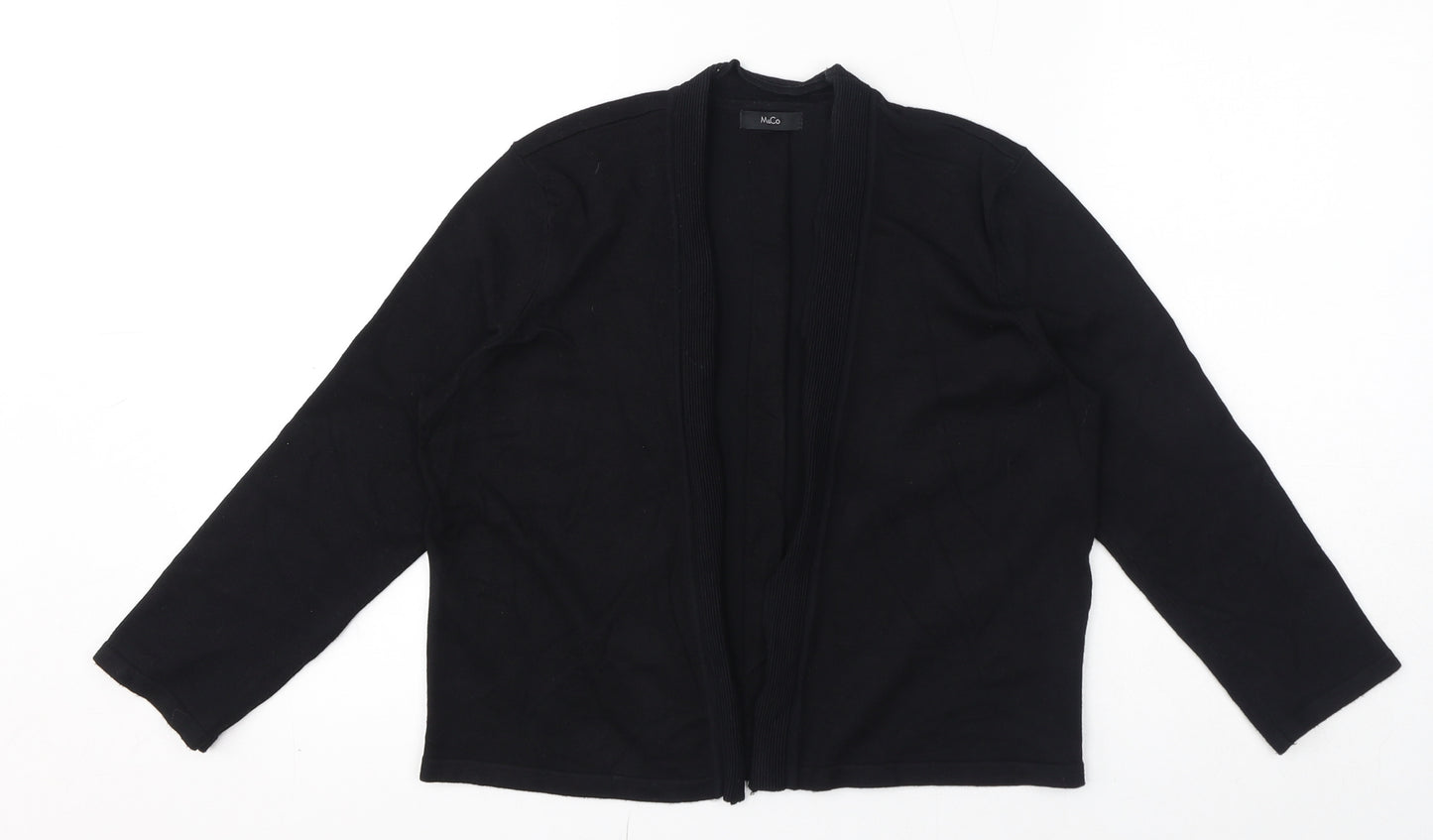 M&Co Womens Black V-Neck Viscose Cardigan Jumper Size 12