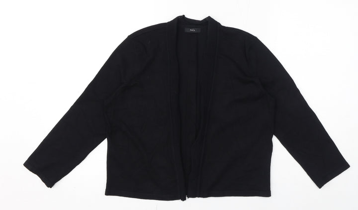 M&Co Womens Black V-Neck Viscose Cardigan Jumper Size 12