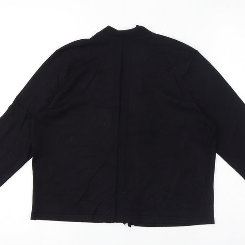 M&Co Womens Black V-Neck Viscose Cardigan Jumper Size 12