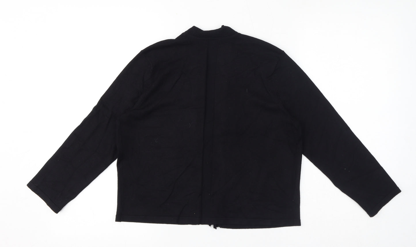 M&Co Womens Black V-Neck Viscose Cardigan Jumper Size 12