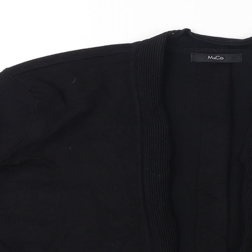 M&Co Womens Black V-Neck Viscose Cardigan Jumper Size 12