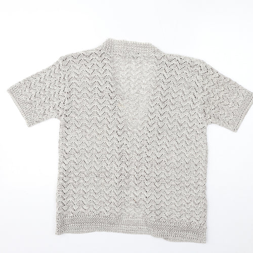Pulse Womens Ivory V-Neck Polyester Cardigan Jumper Size M - Size M-L, Tie, Wooden Beads