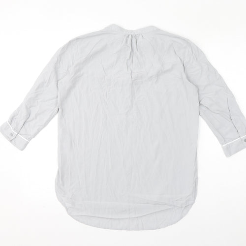 Uniqlo Womens Grey Polyester Basic T-Shirt Size S V-Neck