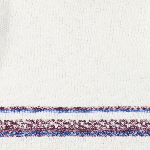 EDC Womens White Crew Neck Cotton Pullover Jumper Size XS