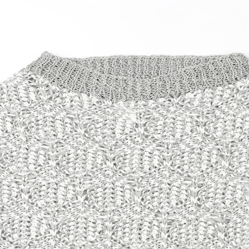 Fabiana Filippi Womens Grey Boat Neck Cotton Pullover Jumper Size S - Cropped