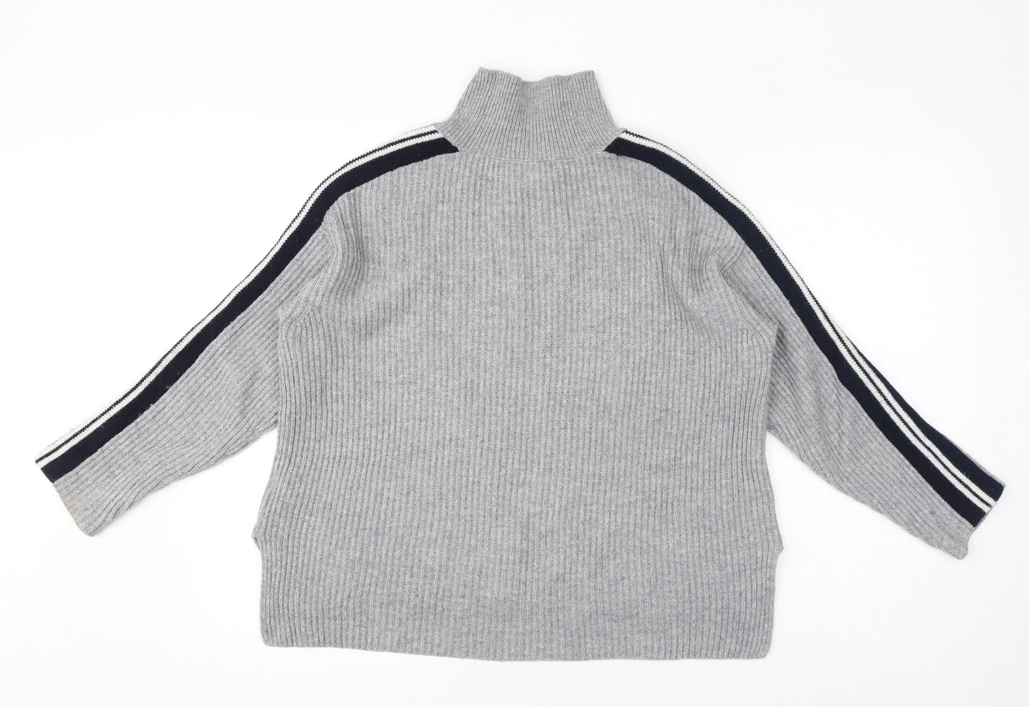 The White Company Womens Grey Mock Neck Wool Pullover Jumper Size 10