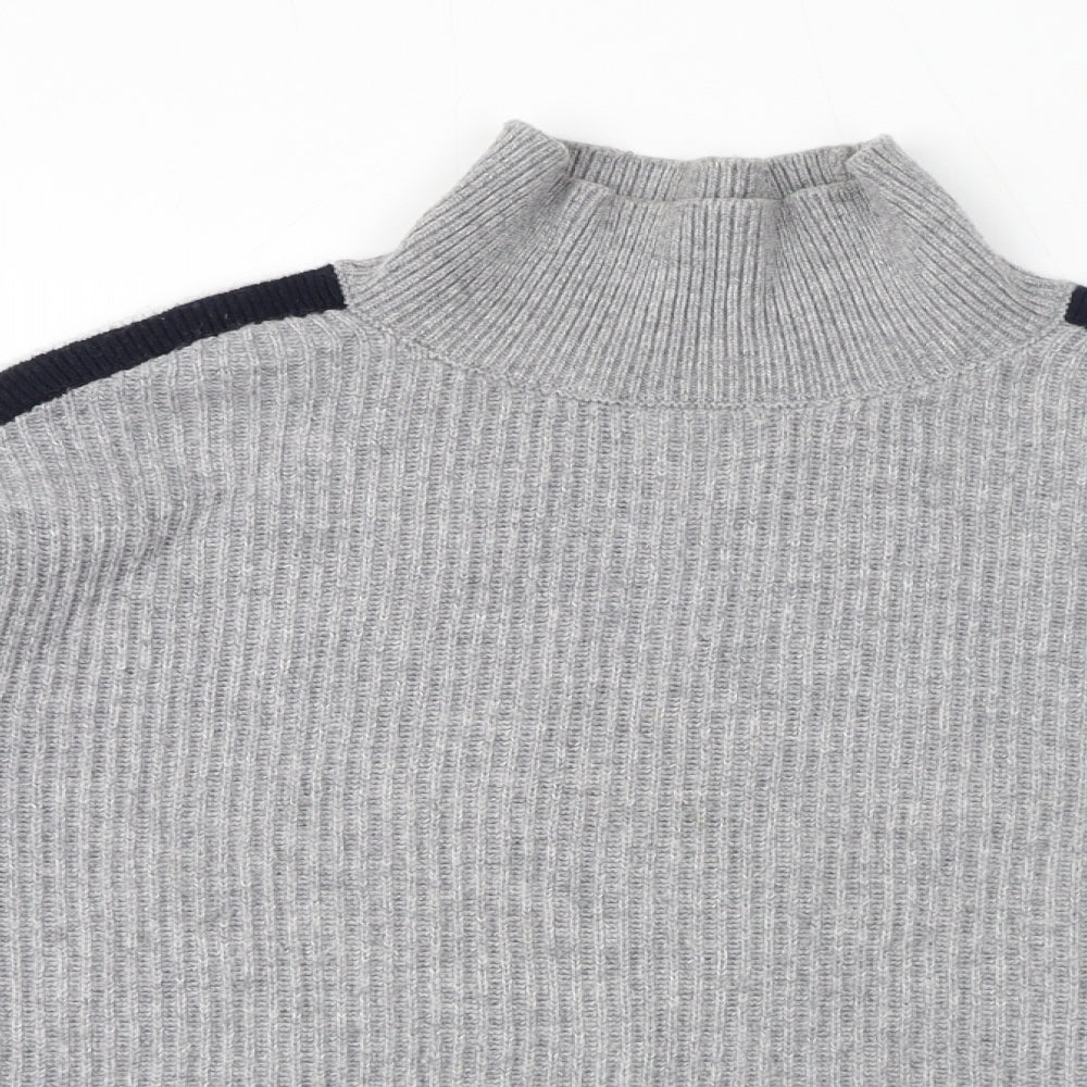 The White Company Womens Grey Mock Neck Wool Pullover Jumper Size 10