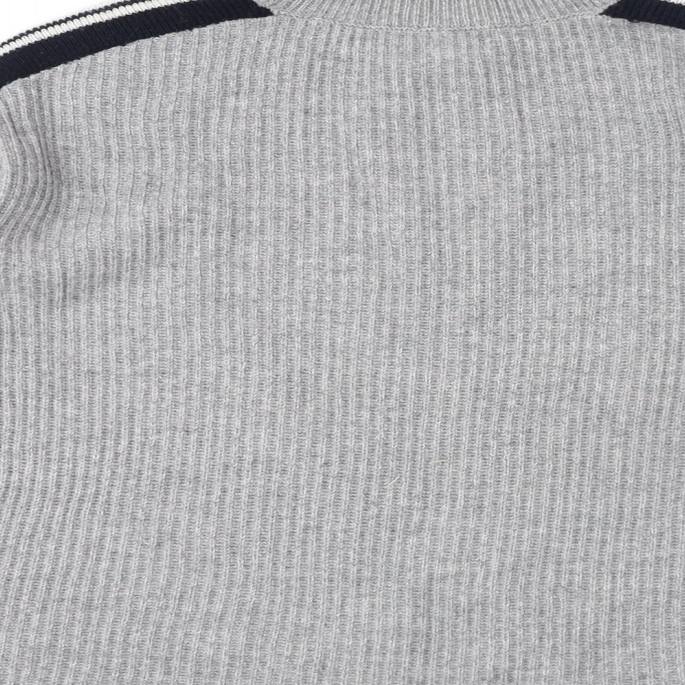The White Company Womens Grey Mock Neck Wool Pullover Jumper Size 10