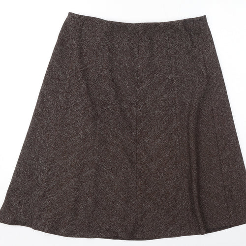 Marks and Spencer Womens Brown Polyester Straight & Pencil Skirt Size 14