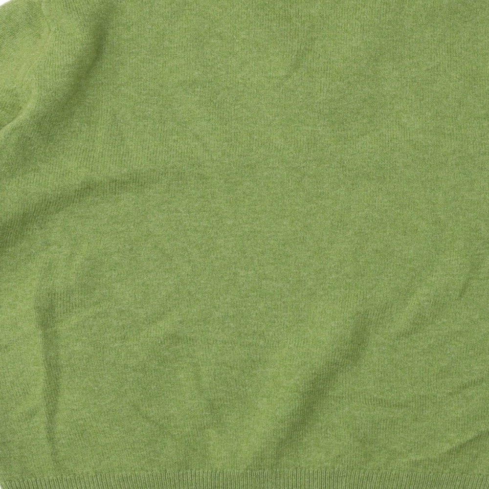 St Michael Womens Green Mock Neck Wool Pullover Jumper Size 12 - Lambswool