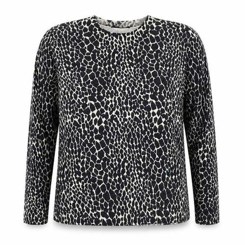 Dorothy Perkins Womens Black Animal Print Viscose Jersey T-Shirt Size 10 Crew Neck