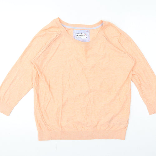 Per Una Womens Orange 100% Cotton Jersey T-Shirt Size 12 Round Neck