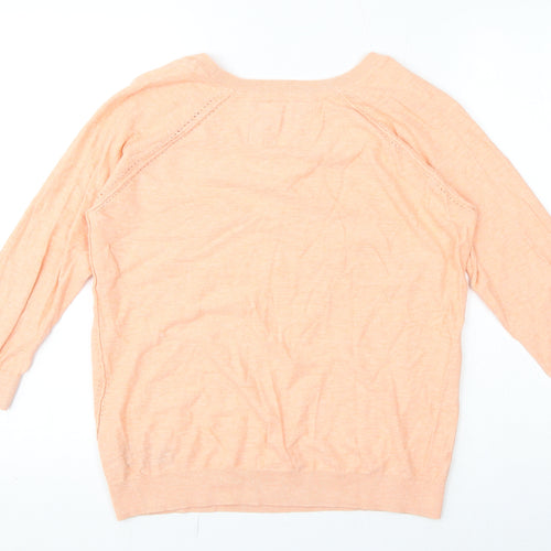 Per Una Womens Orange 100% Cotton Jersey T-Shirt Size 12 Round Neck