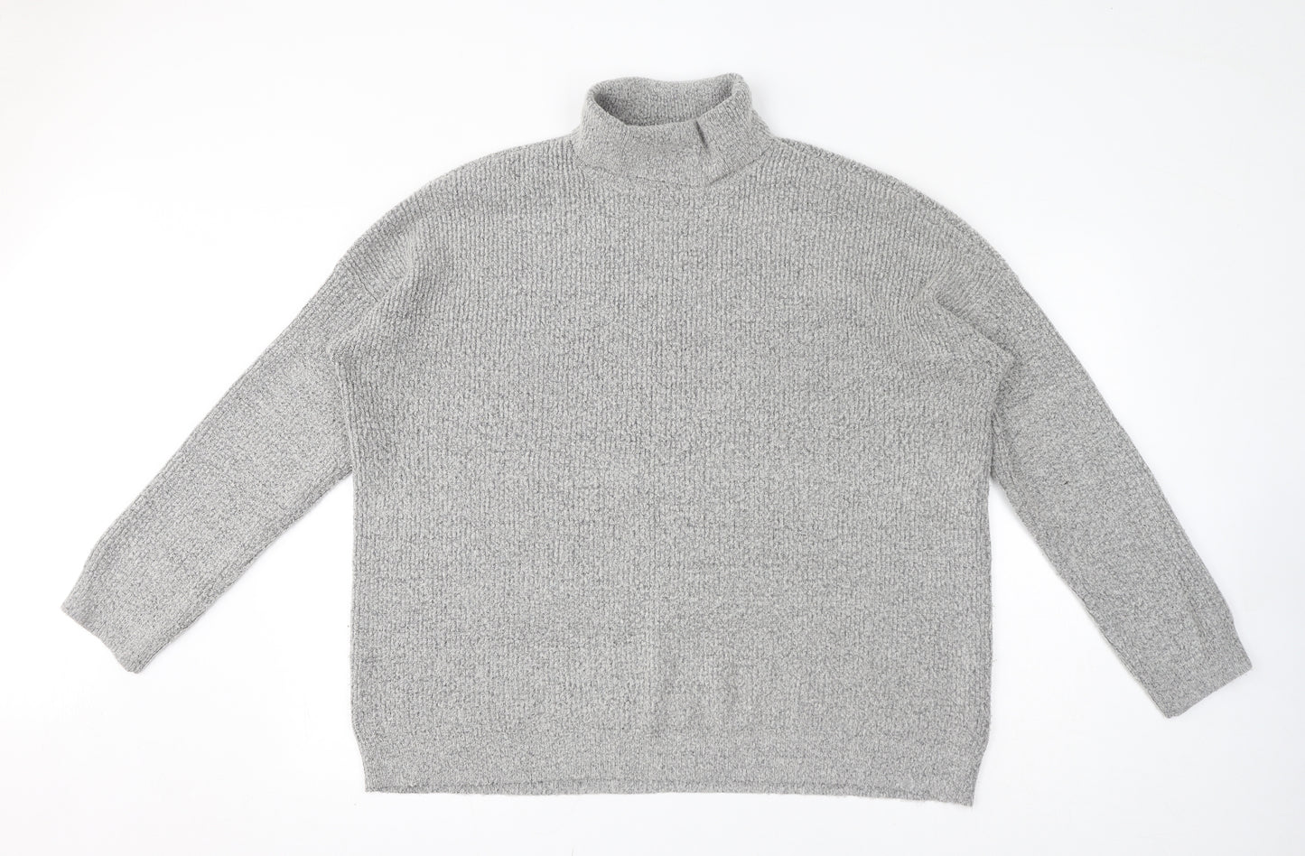 ASOS Mens Grey Roll Neck Acrylic Pullover Jumper Size S Long Sleeve