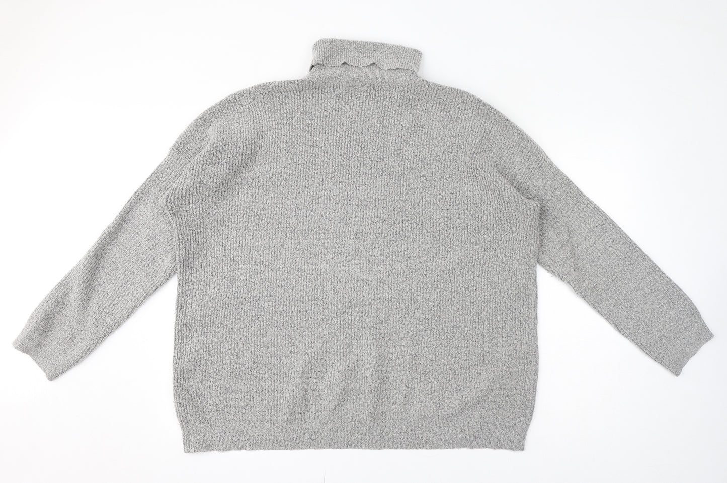 ASOS Mens Grey Roll Neck Acrylic Pullover Jumper Size S Long Sleeve