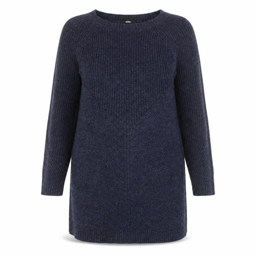 Marks and Spencer Womens Blue Acrylic Jumper Dress Size 14 Round Neck Pullover