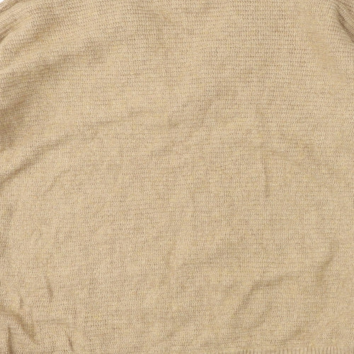 John Lewis Womens Brown V-Neck Nylon Pullover Jumper Size 10