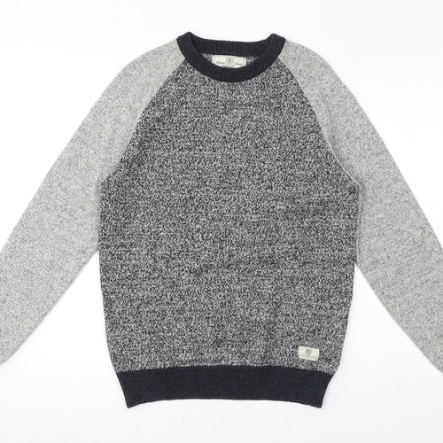 NEXT Womens Grey Crew Neck Acrylic Pullover Jumper Size L