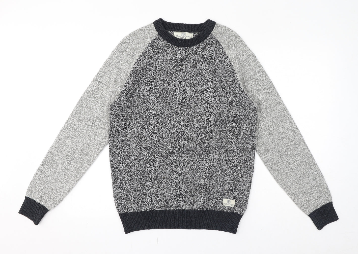 NEXT Womens Grey Crew Neck Acrylic Pullover Jumper Size L