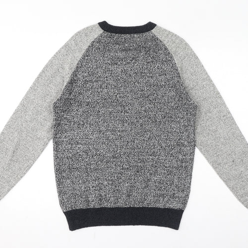 NEXT Womens Grey Crew Neck Acrylic Pullover Jumper Size L