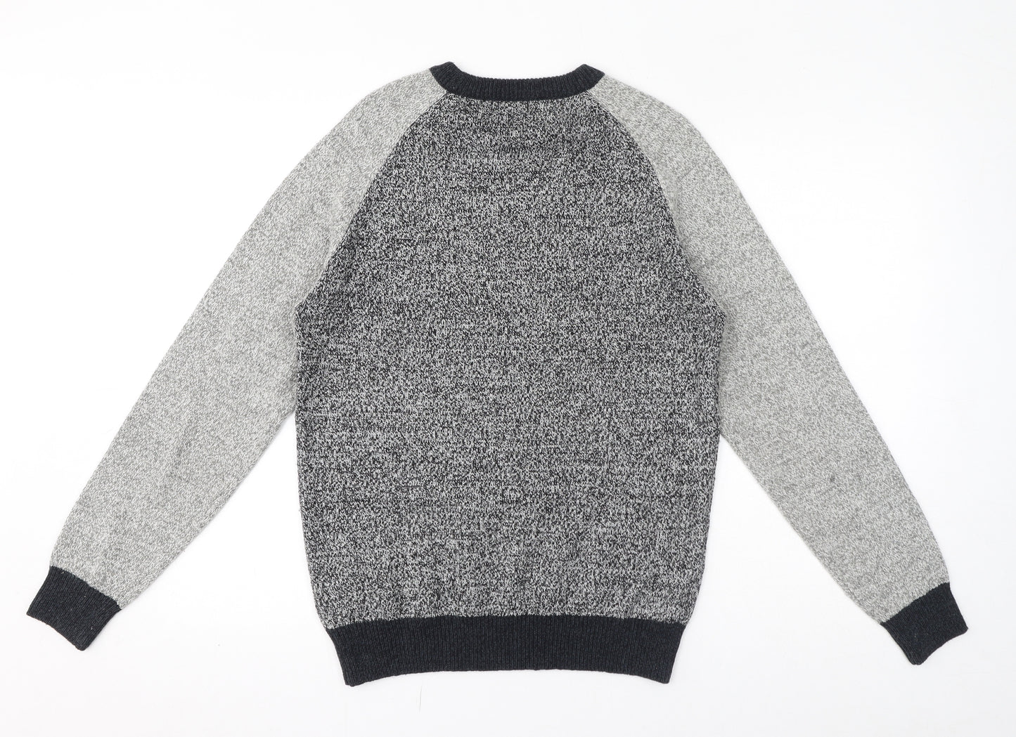 NEXT Womens Grey Crew Neck Acrylic Pullover Jumper Size L