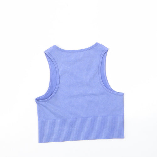 Stradivarius Womens Purple Polyamide Cropped Tank Size M Crew Neck - Stretch